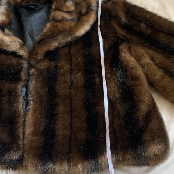 Cejon Mink Style Faux Fur Cropped Jacket Size XL | Cropped Faux Fur Coat - Picture 9 of 10